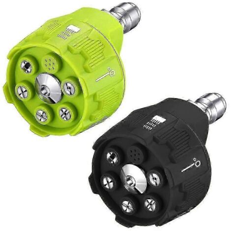 2-Pack 6-in-1 Pressure Washer Nozzles Quick Change, 3000-4000psi (Green & Black)