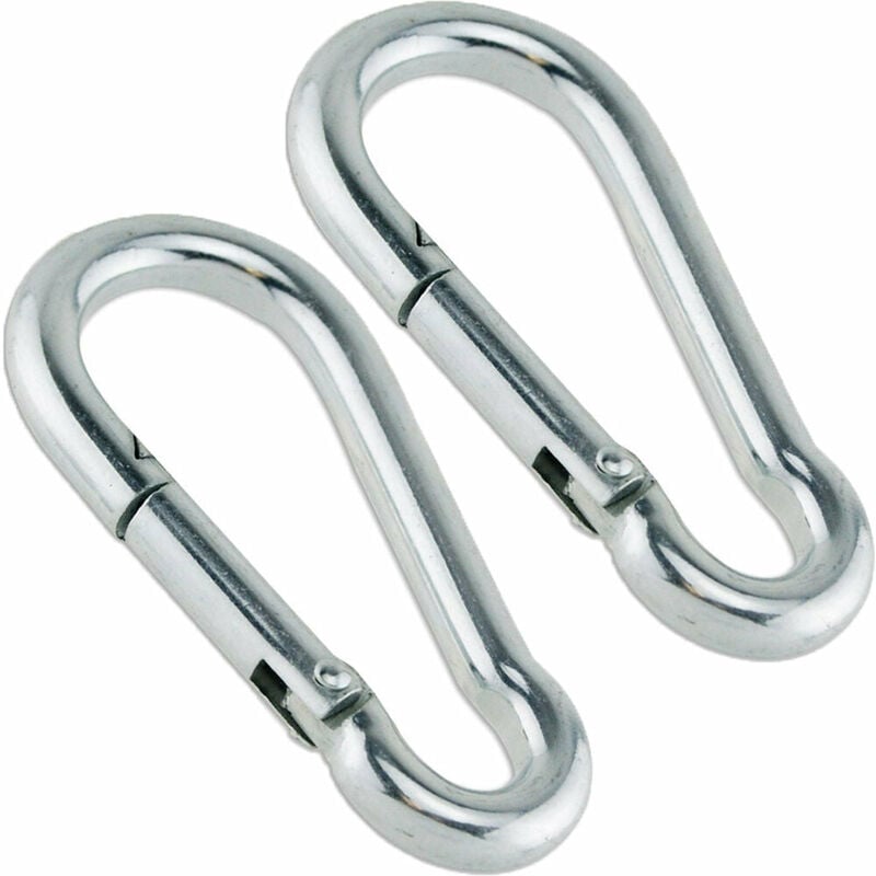 2 pack 8mm Quality Stainless Steel Carbine Wire Rope Clip Hook Carabina