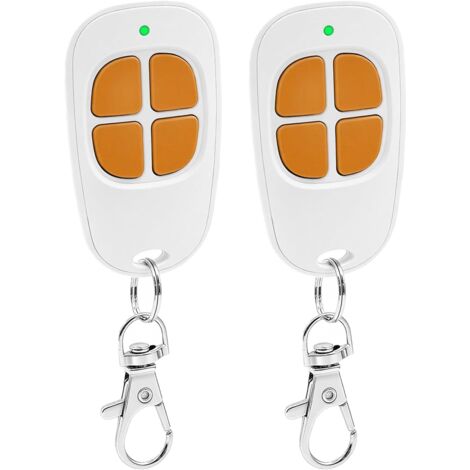 2-pack AAM0094 4-channel remote controls for garage doors/driveway gates, 433.92 MHz, compatible with SCS gate and garage door motors (orange)