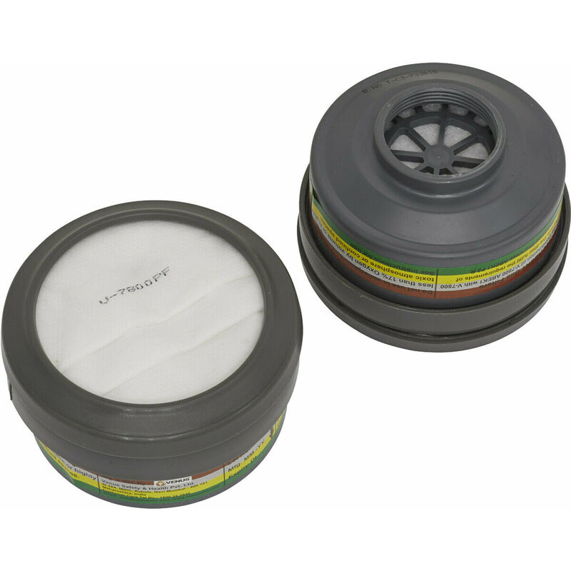 2 pack ABEK1 P2R Filter Cartridge - Suitable for ys00292 Half Mask Respirator