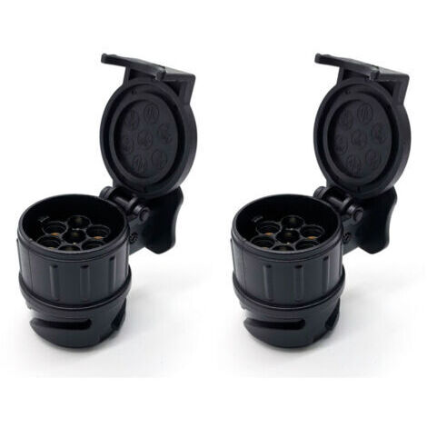 2 pack Adaptateur 13 Broches vers 7 Broches pour Remorque Prise 13 Broches pour Remorque de Voiture-Tracteur-Caravane-Porte-Vélo