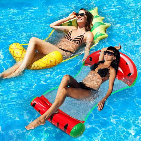 Water Hammock Multi-Purpose Swimming Pool Hammock Floating Chair for Use in Swimming Pools and Beaches Yellow Portable Floating Inflatable Water Bed Foldable Hammock 