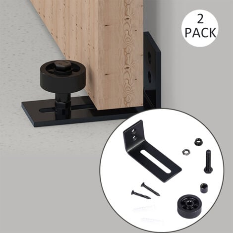 OLY MAGIC 2 PACK Ajustable Guide de Plancher Mur / porte Guide Inférieur Pour Porte en Bois Coulissante, Noir