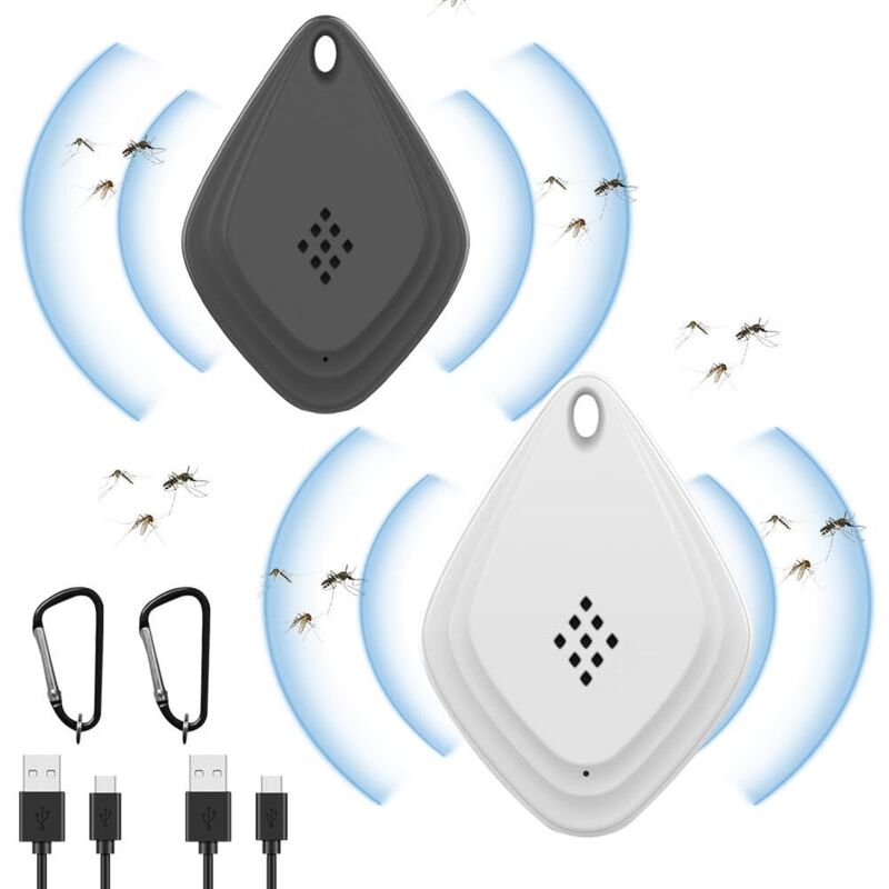2 Pack Anti-moustiques Ultrasons, Portable Ultrasons Moustiques, Électronique Répulsif Ultrasons, Ultrasons pour Souris pour Fourmis, Souris,