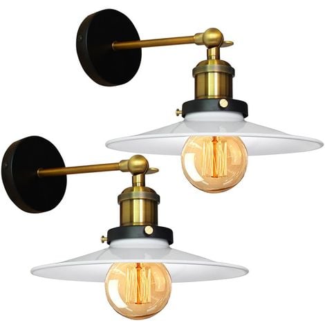 2 Pack Applique  Murale Industrielle E27 22cm Lampe de 