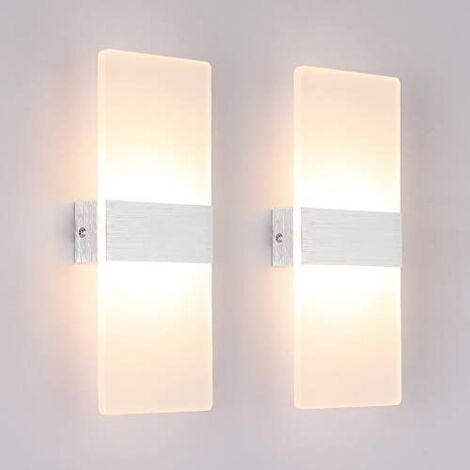 2 Pack Applique Murale Interieur 12W LED Lampe Murale Designe Créatif Décoratif Pour Chambre Couloir Salon Hôtel Salle Blanc Chaud 3000K