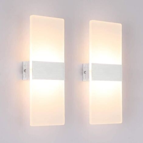 2 Pack Applique Murale Interieur 12W LED Lampe Murale Designe Créatif Décoratif Pour Chambre Couloir Salon Hôtel Salle Blanc Chaud