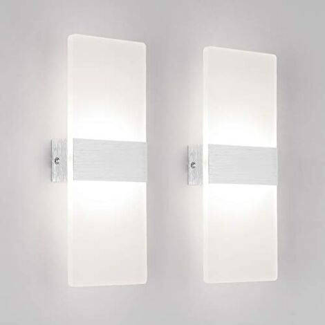 2 Pack Applique Murale Interieur 12W LED Lampe Murale Designe Créatif Décoratif Pour Chambre Couloir Salon Hôtel Salle Blanc Naturel 4000K