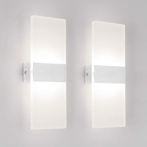 2 Pack Applique Murale Interieur 12W LED Lampe Murale Designe Créatif Décoratif Pour Chambre Couloir Salon Hôtel Salle Blanc Naturel 4000K