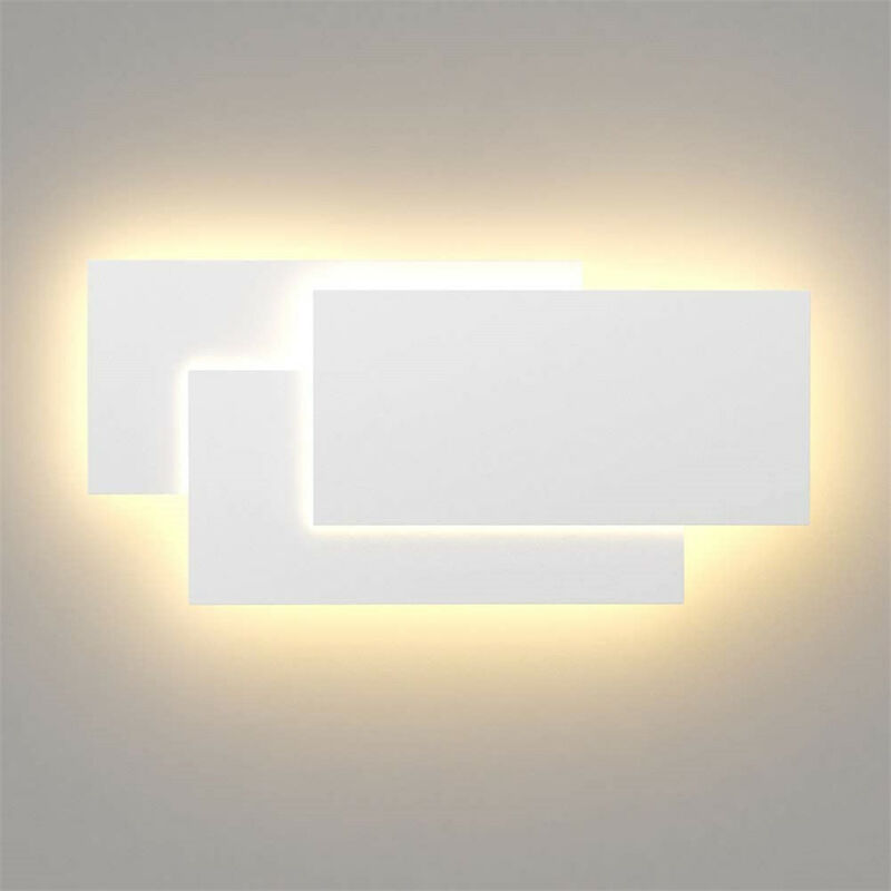 Applique Murale Intérieur led 24W Luminaire en Aluminium Blanc Chaud Eclairage de Mur pour Chambre Salon Bureau Blanc - 1 Pack