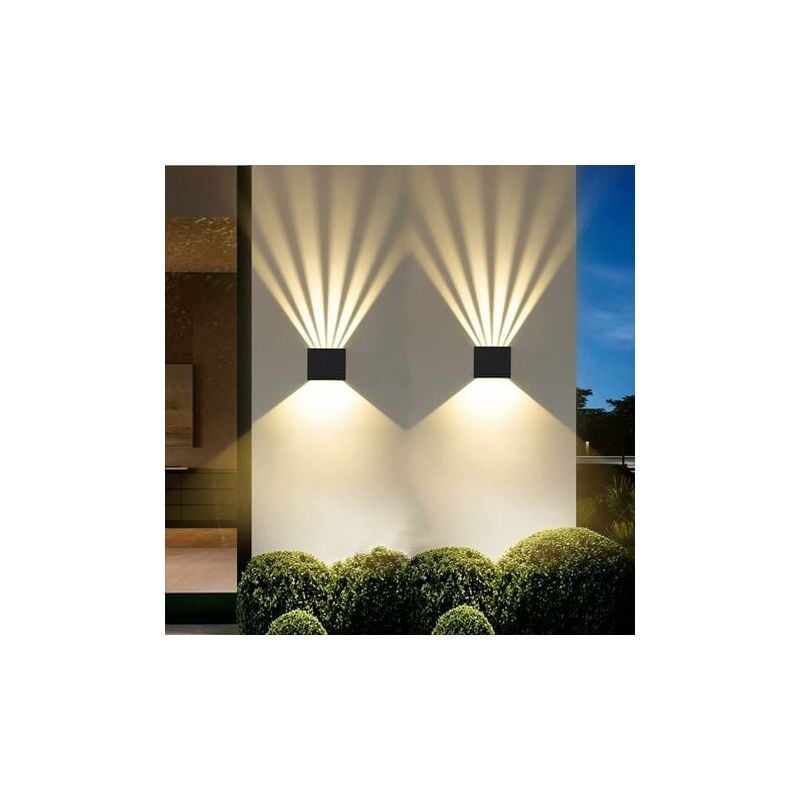 2 Pack Applique Murale Intérieur LED avec port USB 12W, Tricolore Dimmable, Lampe Moderne avec interrupteur