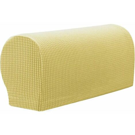 2 Pack Armrest Covers Waterproof Stretch Stretch Fabric Armrest Covers Anti-Slip Protectors for Armchairs Sofas Armchairs Recliners (Beige)