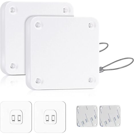 2 Pack Automatic Door Closer 1000G Tensile Force Sensor No Holes Drawstring Quick Install