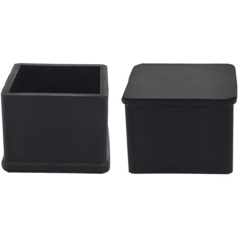 2 Pack, Chair Leg Cover Square Anti-Scratch Protective Cover Heavy Duty Rubber 35x35mm, 3.5x3.5cm, Black