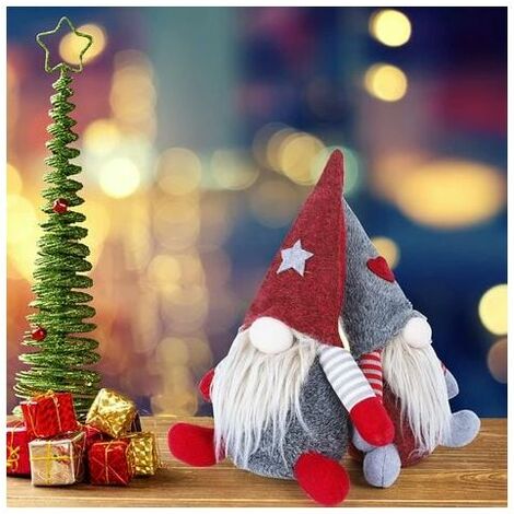 2 Pack Christmas Gnomes Plush Santa Claus 11 Inch Dwarf Elf Gonk Christmas Figures Christmas Ornaments Table Decor Holiday Festival Supplies Rag Dolls Gift