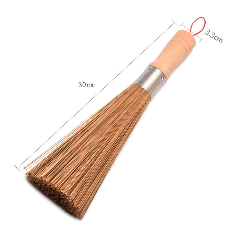 Crea - 2 Pack Cleaning Whisk Traditional Natural Bamboo Wok Brushes Dishwashing Kitchen Tools Traditional Natural Bamboo Cleaning Brushes
