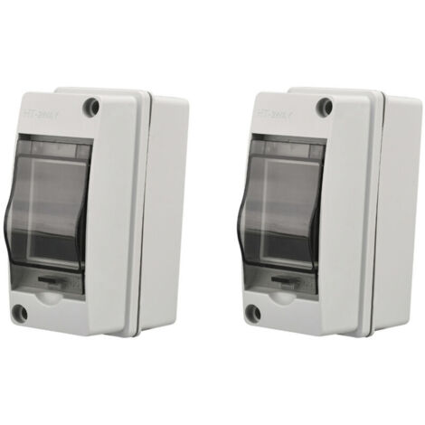 2 pack Coffret Electrique Etanche Exterieur IP65, 2 Modules, ABS de Surface en Plastique, Boite de Boitier Etanche Electrique Exterieur, Armoire de Contrôle, Coffret Modulaire Boitier de Jonct