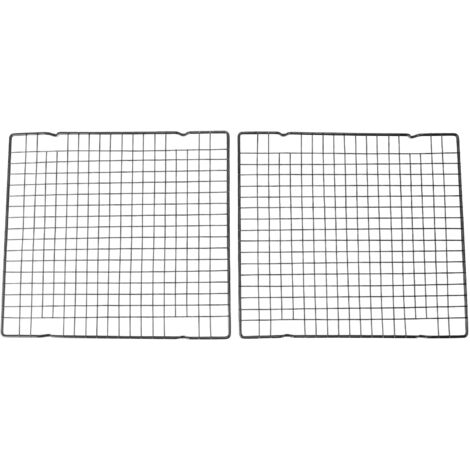 2 Pack Cooling Racks Black Carbon Steel Nonstick Grid Wire Tray Oven Grilling Rack for Baking and Cooking