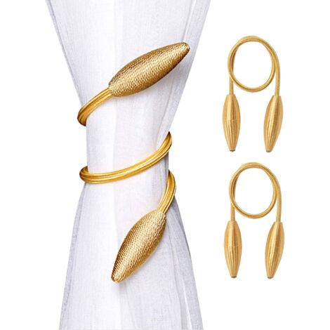 2-Pack Curtain Holdbacks Curtains Tiebacks Home Decorative Window Drape Twist TieBacks Random Modelling Curtain Holdbacks (Gold)
