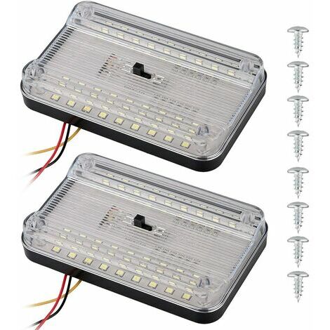 Plafonnier Led Rv, Lampes de toit rv réglables, éclairage 800lm 96leds avec  interrupteur 12v Dc éclairage intérieur avec interrupteur on pour camping- car, bateau, caravane