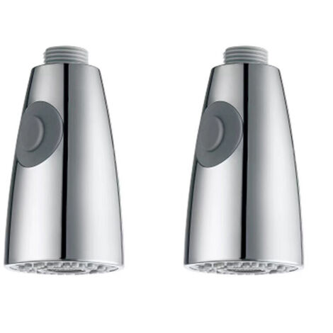 2 pack Douchette Robinet Cuisine 2 Jets Tête de Robinet de Rechange Douchette pour Robinet Remplacement Douchette pour Mitigeur Cuisine, Chromé, G1/2"