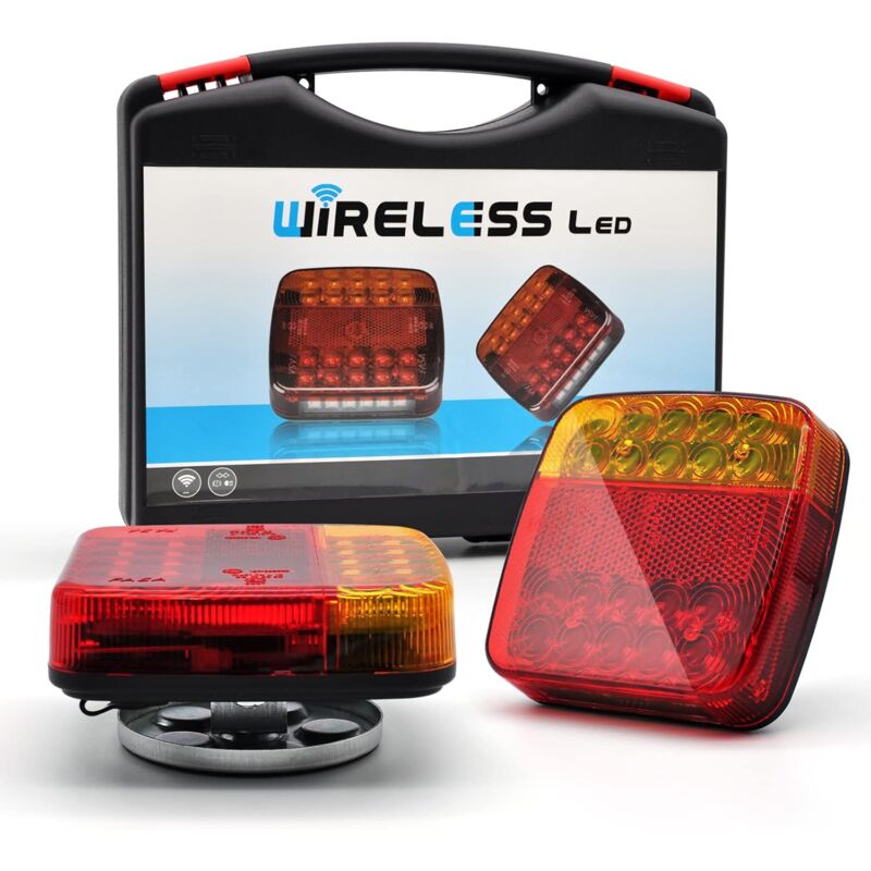 Sjlerst - 2 Pack Eclairage arrière Feux Led sans fil WiFi pour remorque,kit éclairage arrière led Feux Arrière Base Aimanté Pour Auto Camion Tracteur