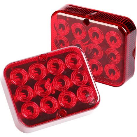 2 Pack Feu Antibrouillard, Led 12V Rouge, Fonction Stop, E-Mark, Pour Remorque Et Camion