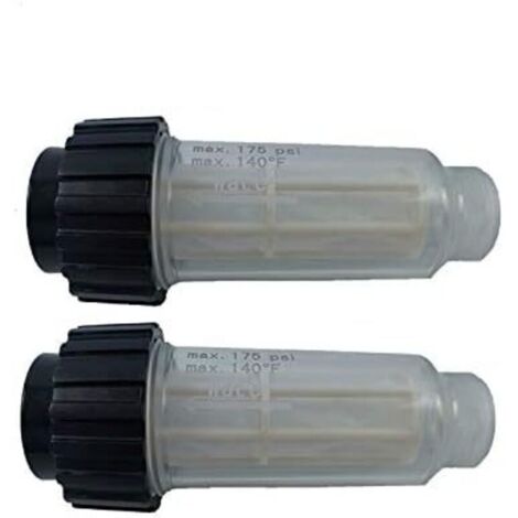 2 Pack Filtre à eau avec insert de filtre (5.731-050.0) pour tous les nettoyeurs haute pression Karcher avec raccord d'eau 3/4" comme compatible avec les nettoyeurs haute pression 4.730-059.0-Fei Yu