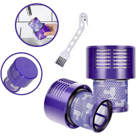 2 Pack Filtre pour Dyson V10 SV12 Series,Motorhead Aspirateur sans Fil Remplacer DY-969082-01,V10 Filtre Compatible pour Dyson Cyclone V10 Absolute, Animal, Total Clean