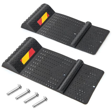 2 Pack Garage Anti-skid Parking Mat Heavy Duty Wheel Stopper Parking Aid Warning