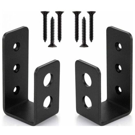 2-pack heavy-duty steel door brackets for 2x4 doors, U-shaped safety bar, YMYNY wall shelf