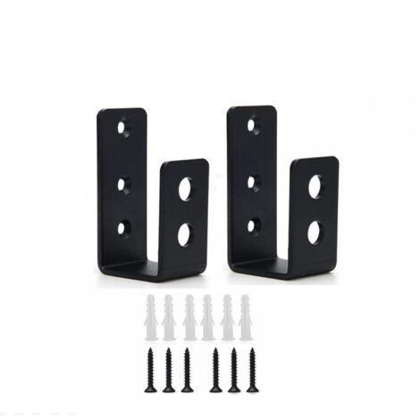 2 Pack Heavy Duty Steel Door Brackets, U Shaped Brackets for Open Bar Frames, U Shaped Security Bars
