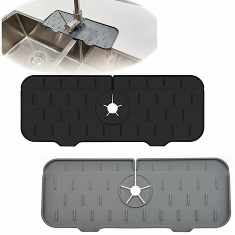 2 Pack Kitchen Sink Splatter Pads, Kitchen, Bathroom with Silicone Handle, Sink Drain Tray, Drying Pads, Countertop Splatter Pads, Silicone Faucet Pads.