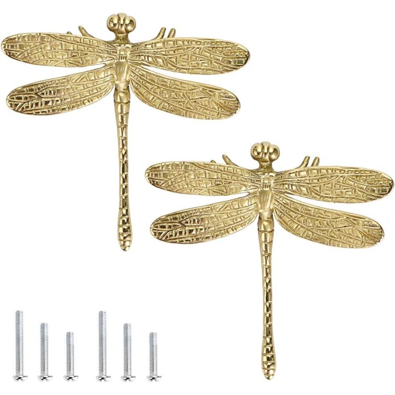 2 Pack laiton tiroir bouton poignée, armoire armoire vanité poignée - boutons de meubles avec