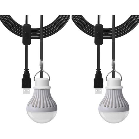 2 Pack LED Light for Camping 5W USB Children Bed Lamp Portable LED Bulb Outdoor Emergency Light