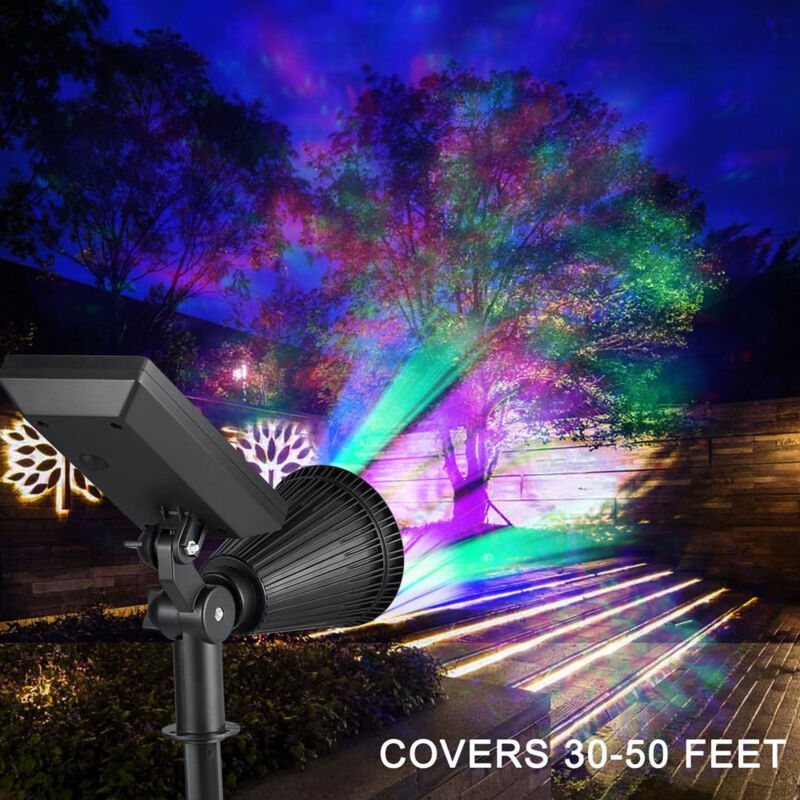 2 Pack] led Solaire Projecteur, Lampe Solaire de 4 led, Étanche Extérieur Lampe Jardin,Éclairage de Sécurité Paysage Lumière pour Chrismas Arbre,