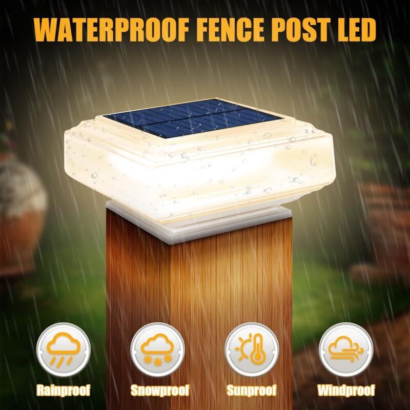 2 Pack lumière solaire extérieure, lumière solaire imperméable IP68 de jardin, lumière au sol solaire, pour les escaliers extérieurs, clôture,