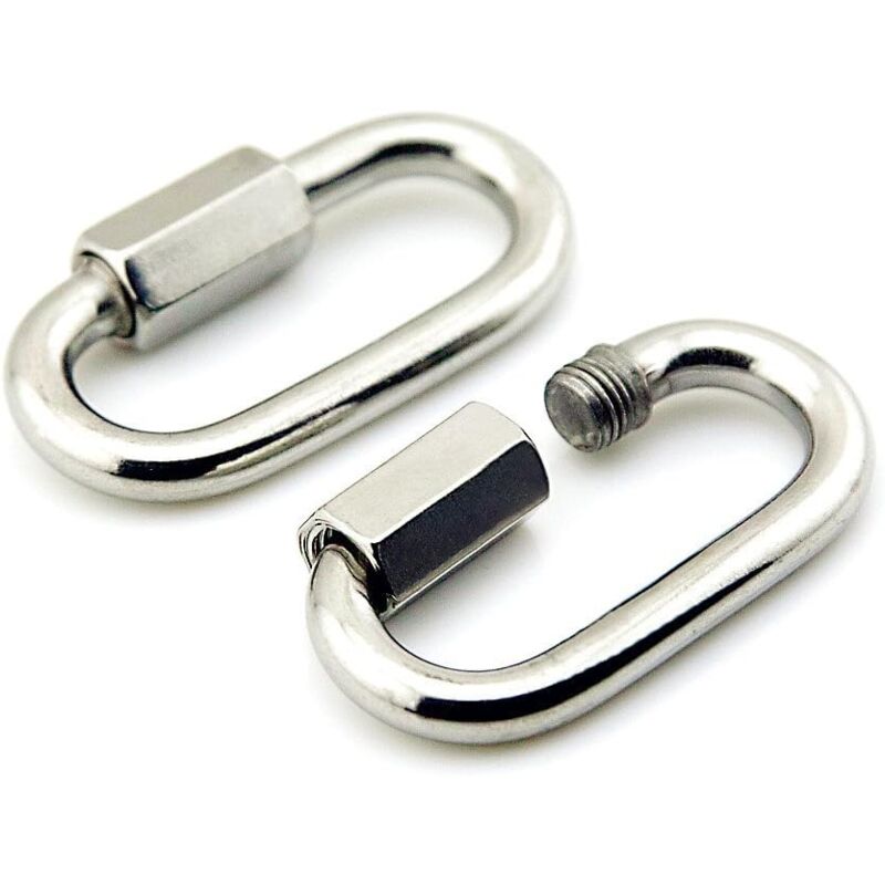 Beijiyi - 2 Pack M8 Stainless Steel D-Shaped Quick Release Carabiner Keychain Buckle