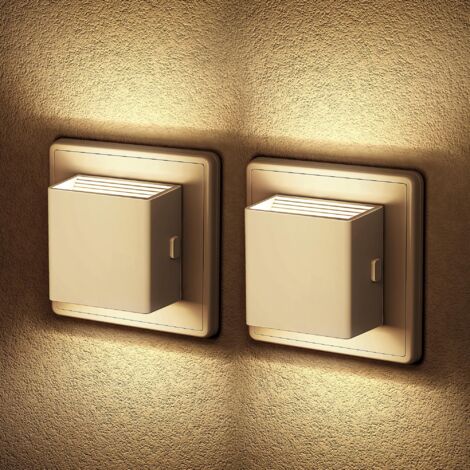 2 Pack Night Light Twilight Sensor 3000K Warm White Adjustable Brightness 1W