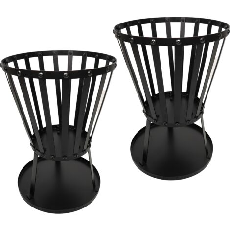 2 Pack of 50cm High, 35cm Diameter Garden Log Burner Fire Pit Heater Bowl