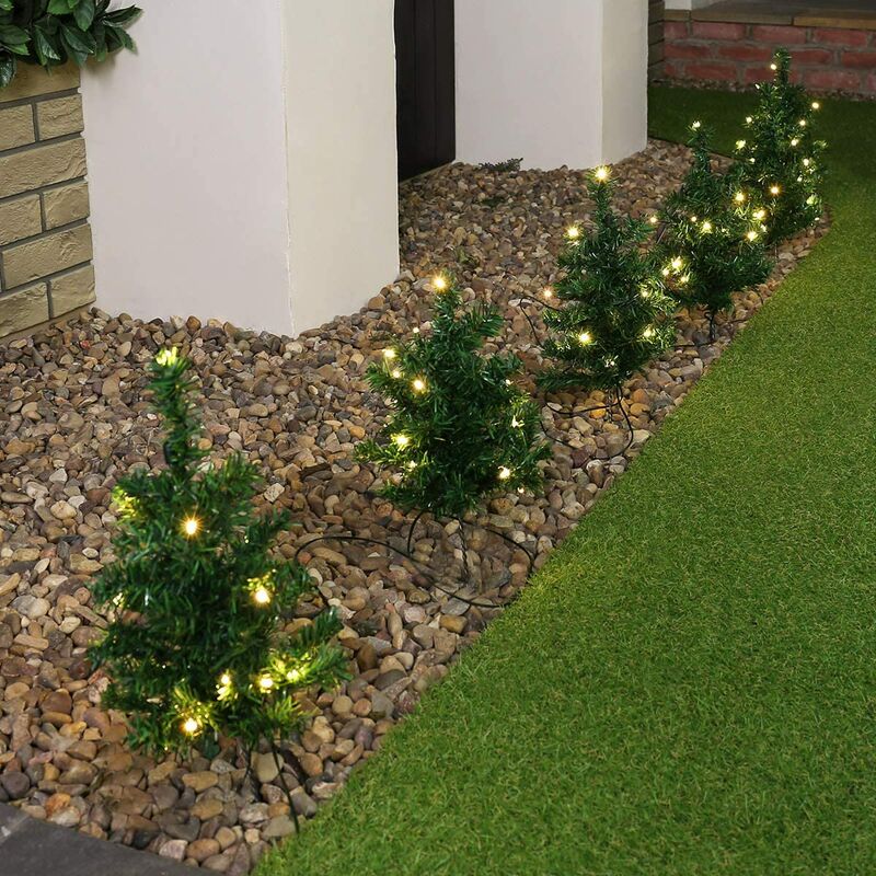 Image of 2 Pack of 6 (12) 30cm led Lit Premier Christmas Tree Path Lights (15 LEDs Per Tree)