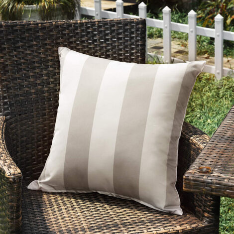2-Pack Outdoor Waterproof Striped Pillowcases, Decorative Pillowcases, Modern Garden Cushion Covers, Suitable for Patio/Tent/Balcony/Sofa, 45x45cm, Grey
