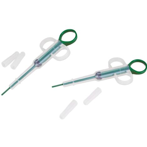 2 Pack Pet Medicine Dispenser, Green