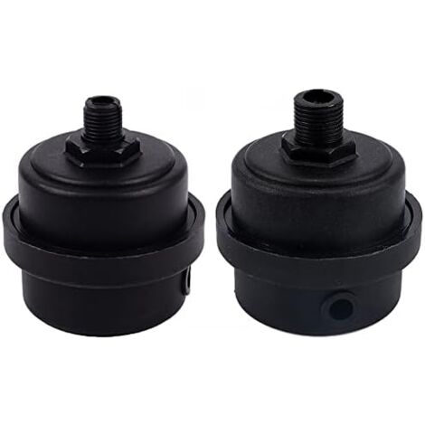 2 Pack Plastic Air Compressor Muffler Filter with Silencer for Blowers, Air Compressors, Boilers, etc. (1/4"PT 12mm)