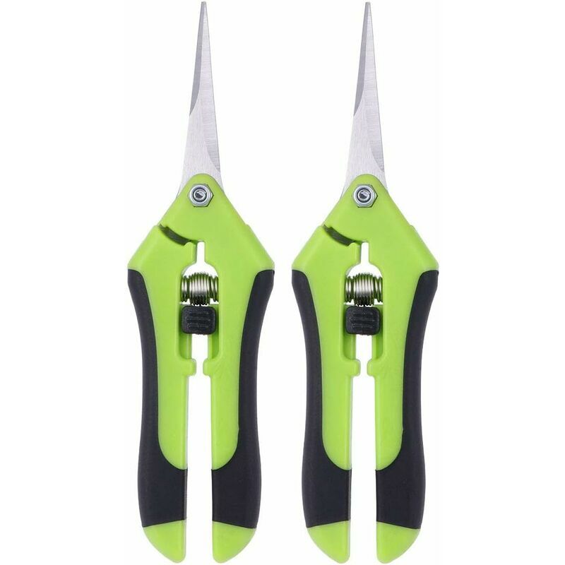 Hoopzi - 2-Pack Professional Stainless Steel Manual Gardening Pruning Scissors (Green)