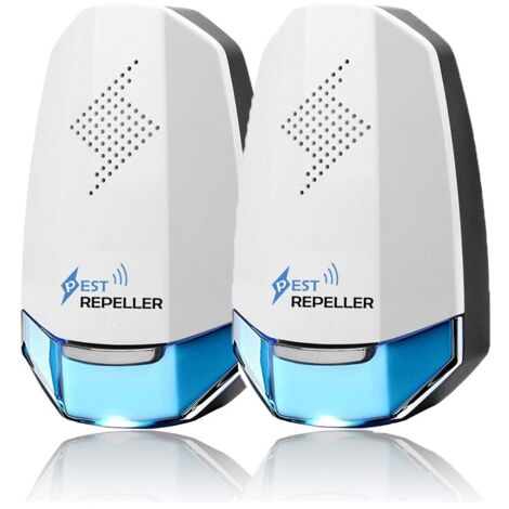 2-Pack Professional Ultrasonic Mouse Repellent - Mice, Cockroach and Insect Repellent - 20W Combined Power