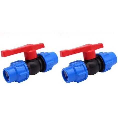 2 pack ready Vanne d'arrêt pour tuyau d'eau en , XU,polyéthylène haute densité ou alcaline 25 mm (25 mm) -