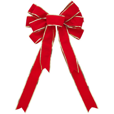 2-pack Red Christmas Tree Topper Decorations with Bows 17cm W x 51cm H