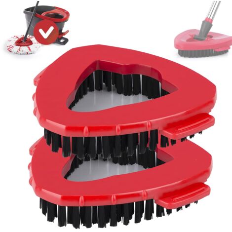 2 Pack Rotating Mop Head Compatible with Vlieda EasyWring 1 Tank System, Stiff Bristle Cleaning Brush for Bathroom, Garage, Kitchen and Walls