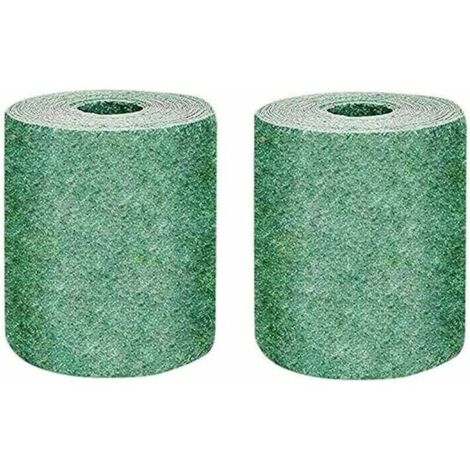 2 Pack Rouleau de tapis de semences de gazon, tapis de culture d'herbe biodégradable 10FT, tapis de semences de gazon engrais jardin pique-nique jardinage tapis de plantation de pelouse 20 × 300cm